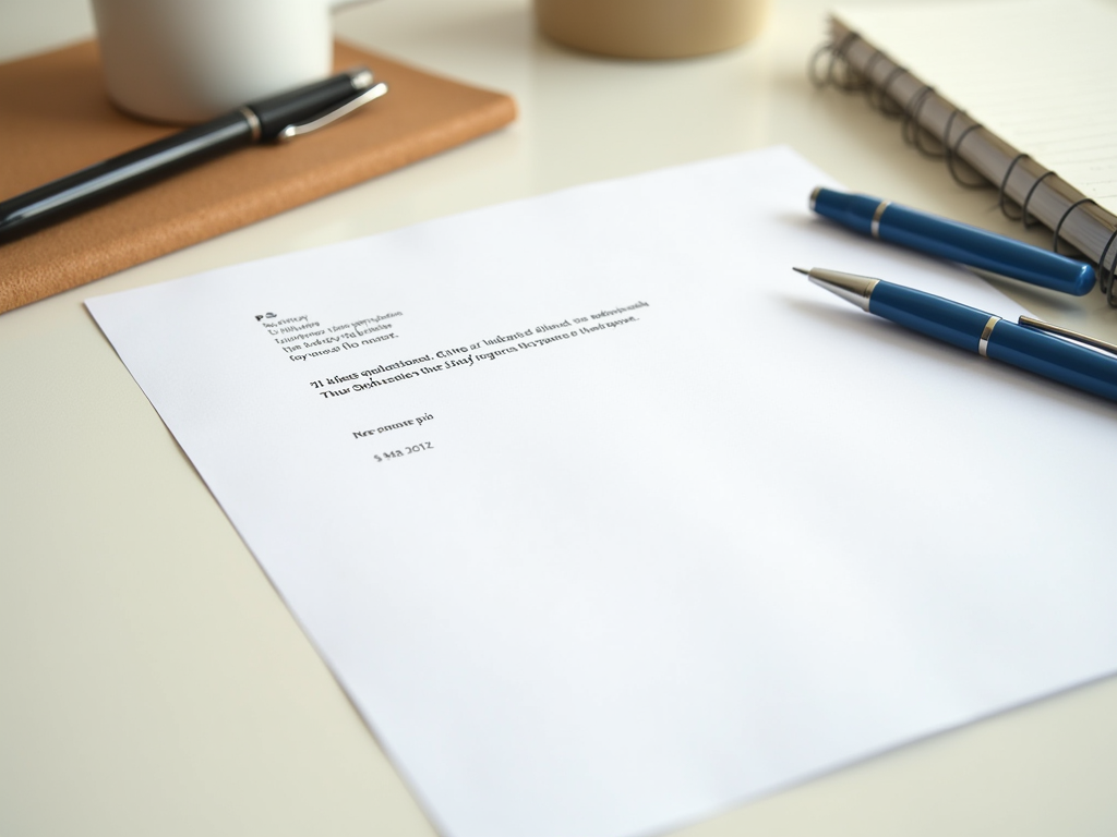 A blank document on a desk with pens, a notepad, and a mug in the background, dated May 5, 2012.